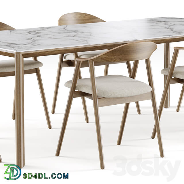 Dining set 4 by CoshLiving Kett Table Chair 3D Models