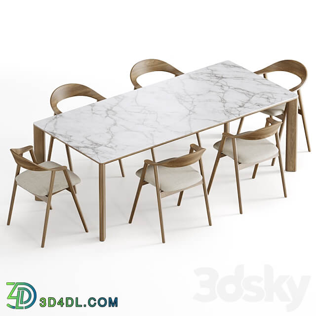 Dining set 4 by CoshLiving Kett Table Chair 3D Models