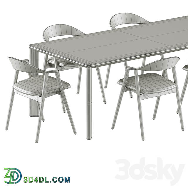 Dining set 4 by CoshLiving Kett Table Chair 3D Models