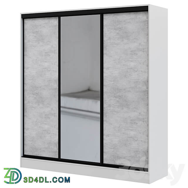 Wardrobe Sliding wardrobe 3 door Loft 210x230 cm Wardrobe Display cabinets 3D Models