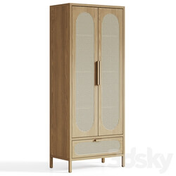 Classic Rattan Wood Cabinet Wardrobe Display cabinets 3D Models 