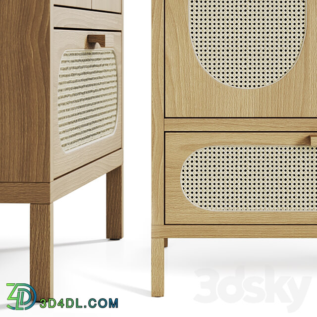 Classic Rattan Wood Cabinet Wardrobe Display cabinets 3D Models