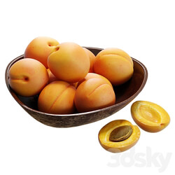 Food Set 13 Bowl with Apricots 3D Models 