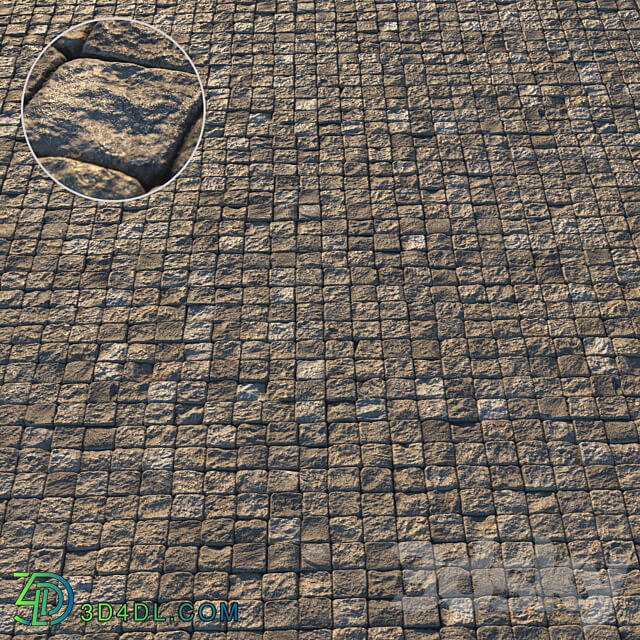 Square paving slab material 02 3D Models