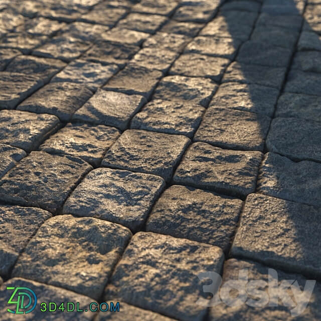 Square paving slab material 02 3D Models