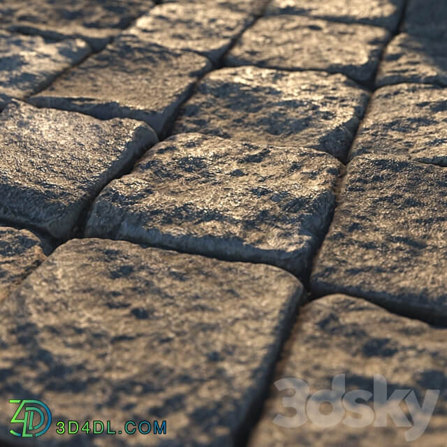 Square paving slab material 02 3D Models