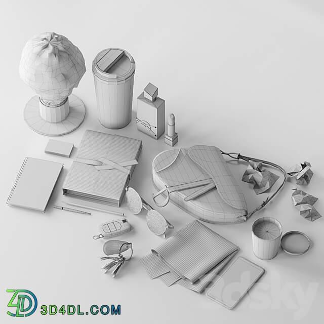 Hallway Accessory Set 3D Models