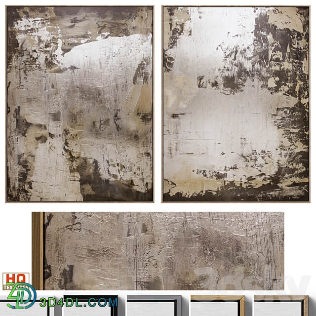 Large Abstract Neutral Wall Art C 433 3D Models