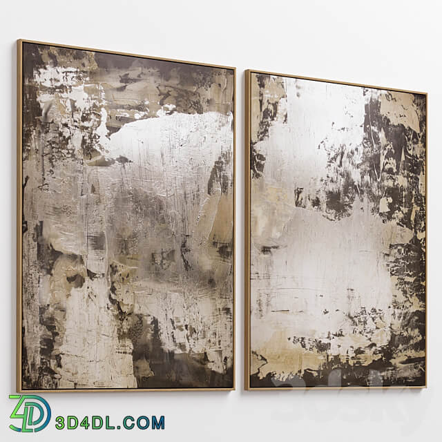 Large Abstract Neutral Wall Art C 433 3D Models