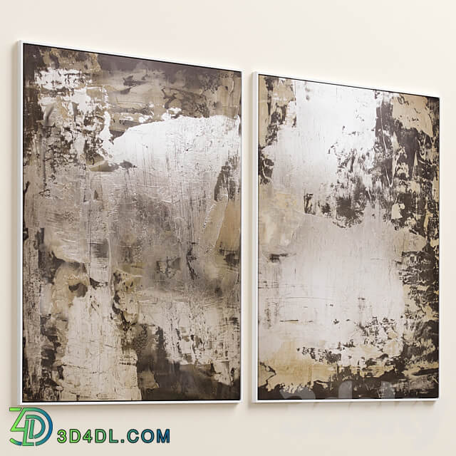 Large Abstract Neutral Wall Art C 433 3D Models