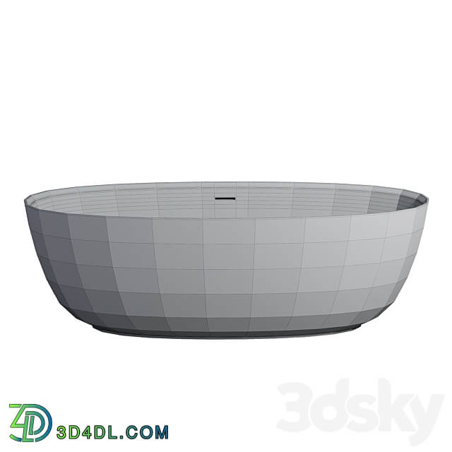 Arezzo 1700 x 800 Matt White Solid Stone Modern Double Ended Bath 3D Models