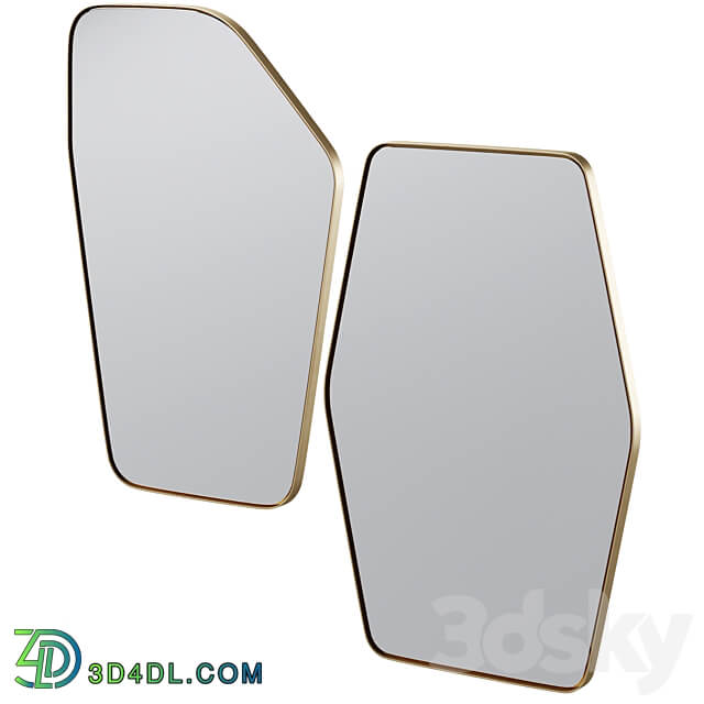 Wall Mirror Shape Brass by Kare Design 3D Models