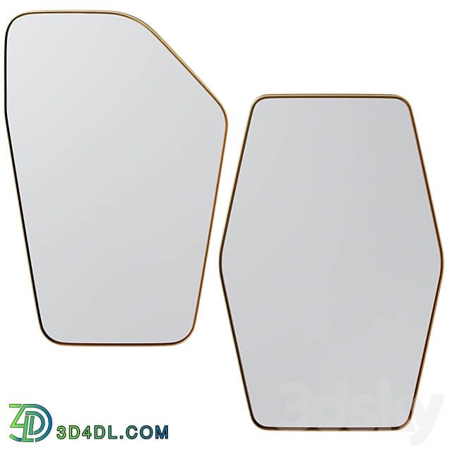 Wall Mirror Shape Brass by Kare Design 3D Models