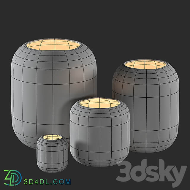 WestElm Pierced Constellation Ceramic Candleholders 3D Models