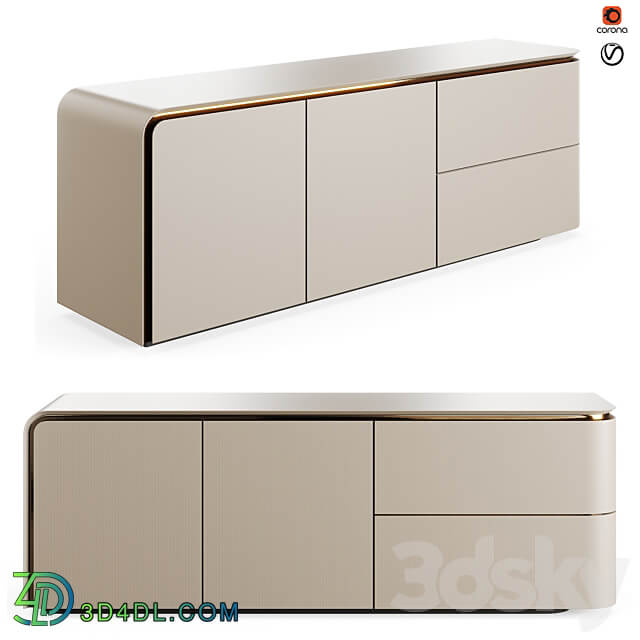 Fendi Edge Cabinet Sideboard Chest of drawer 3D Models