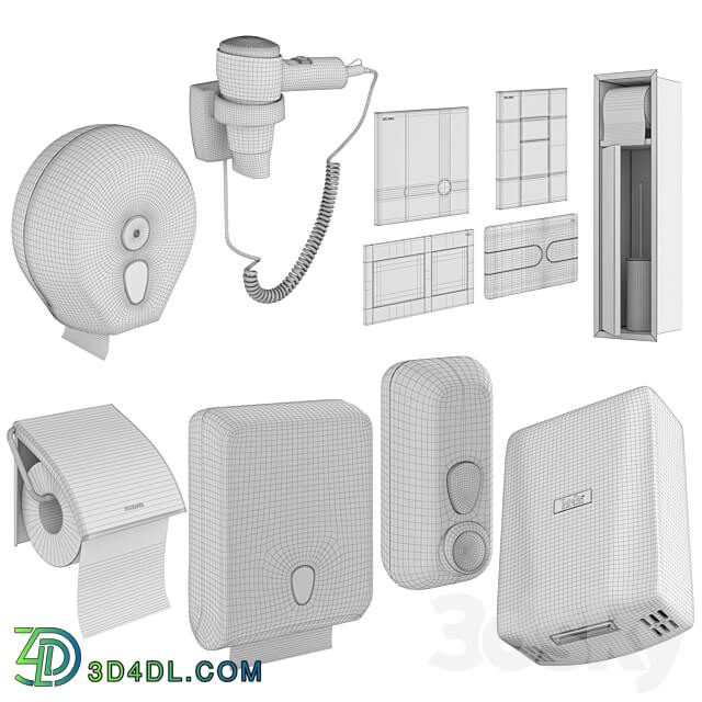 Accessories for public toilets set 151 part 2 3D Models