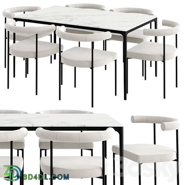 Dinning Set 48 Table Chair 3D Models