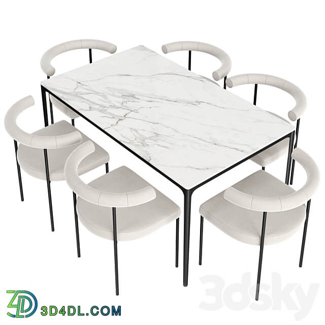 Dinning Set 48 Table Chair 3D Models