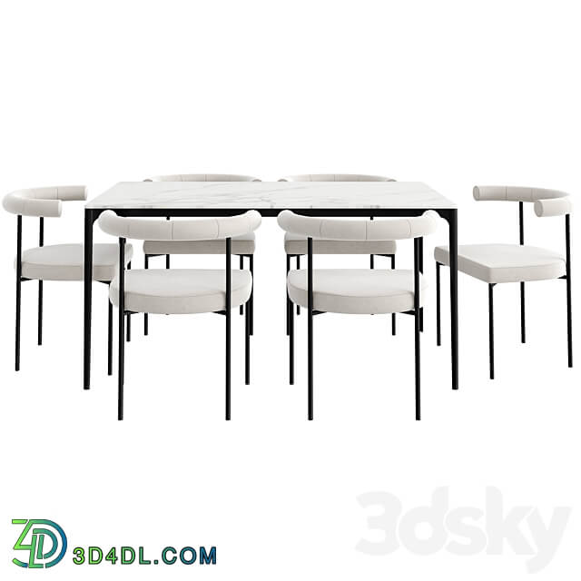 Dinning Set 48 Table Chair 3D Models