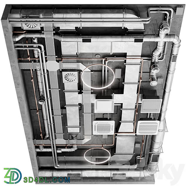 Industrial ceiling 7 3D Models