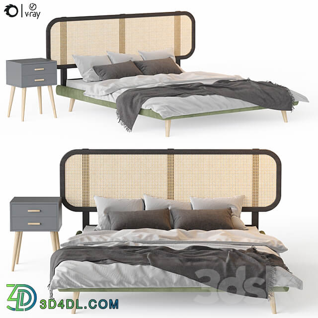 Bed Male table Evaine Bed 3D Models