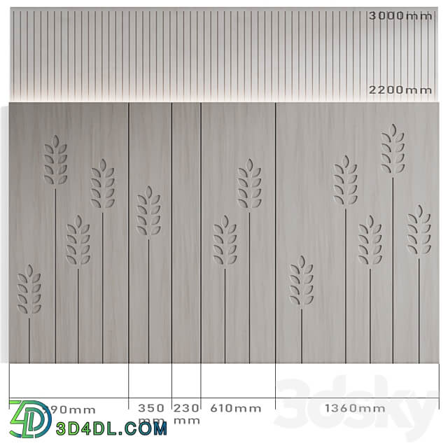 Wall panel Kolos 3D Models