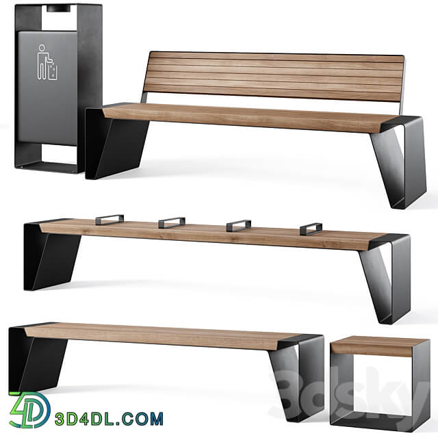 Park Benches Radium by mmcite 3D Models