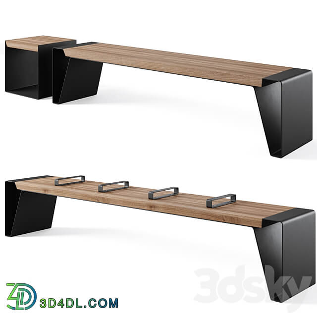 Park Benches Radium by mmcite 3D Models