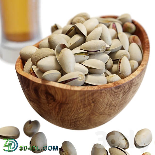 Food Set 20 Pistachios and Beer 3D Models