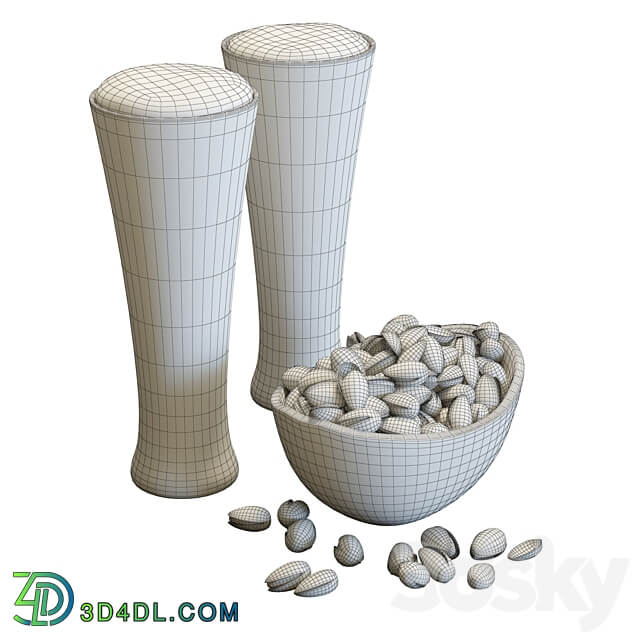 Food Set 20 Pistachios and Beer 3D Models