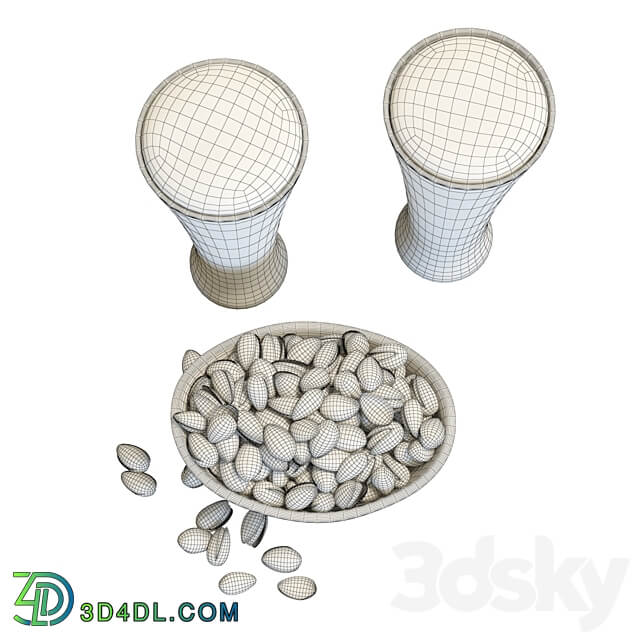 Food Set 20 Pistachios and Beer 3D Models