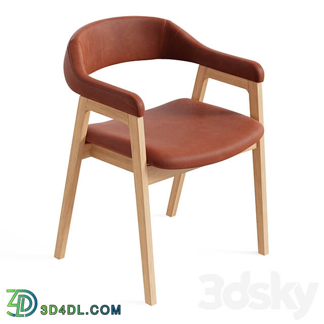 John Lewis and Partners Santino Dining Armchair TanOak 3D Models