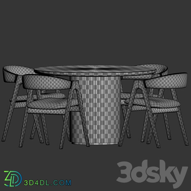 Dining Set 78 Table Chair 3D Models