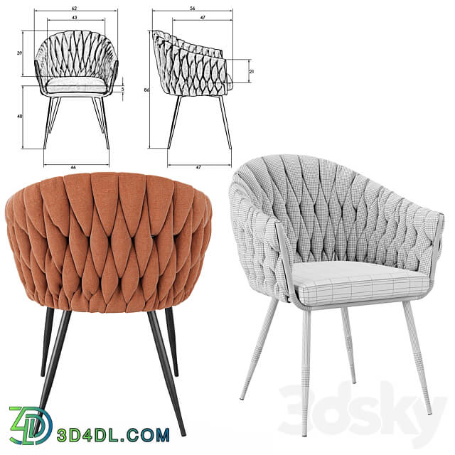 Dining chair BiGarden Matilda 9691 LM 3D Models