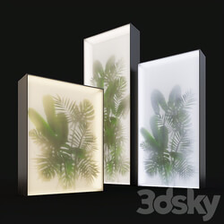 Light box with tropical leaves Fitowall 3D Models 