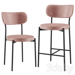 Chair Bar stool Barbara black legs SG 3D Models 