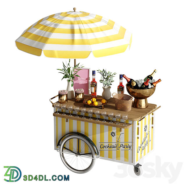 Mini yellow cart 2 Other 3D Models