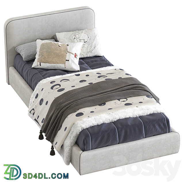 Bed with upholstered headboard 242 3D Models