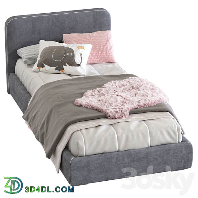 Bed with upholstered headboard 242 3D Models