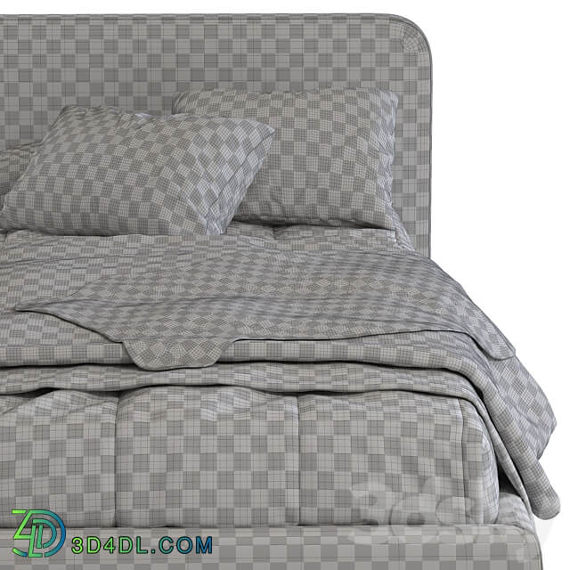 Bed with upholstered headboard 242 3D Models