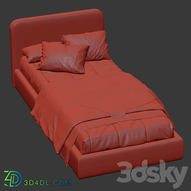 Bed with upholstered headboard 242 3D Models