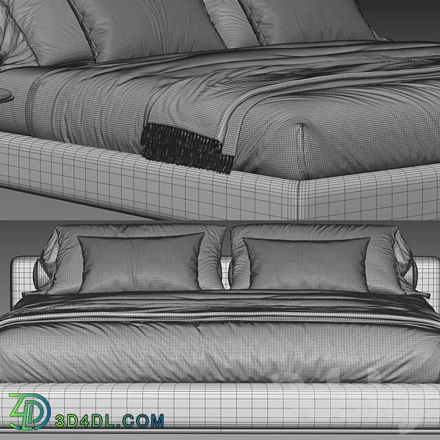 Flexform Groundpiece Bed Bed 3D Models