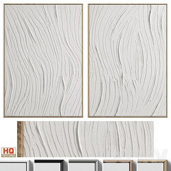 White Textural Plaster Wall Art C 455 3D Models 