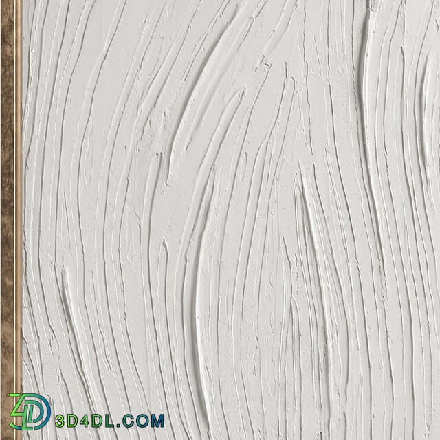 White Textural Plaster Wall Art C 455 3D Models