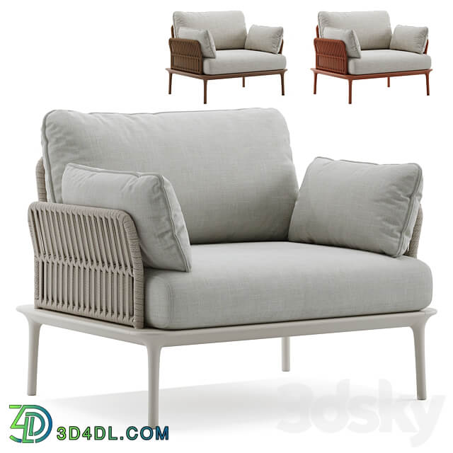 Outdoor Garden Woven Lounge Armchair Pedrali 3D Models