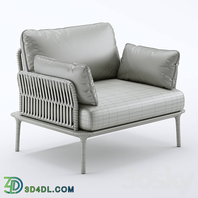 Outdoor Garden Woven Lounge Armchair Pedrali 3D Models