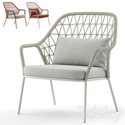 Outdoor Garden Woven Lounge Armchair Panarea 3D Models 