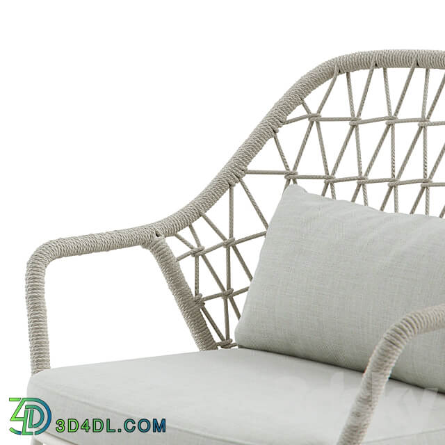 Outdoor Garden Woven Lounge Armchair Panarea 3D Models