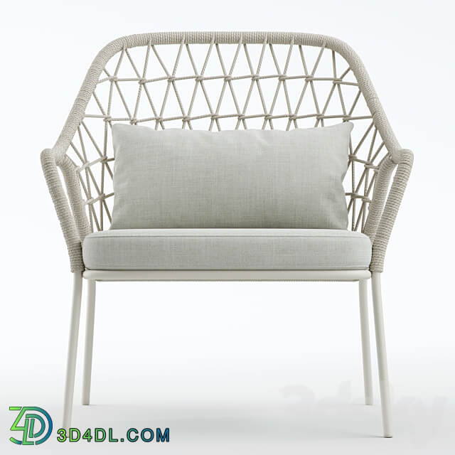 Outdoor Garden Woven Lounge Armchair Panarea 3D Models