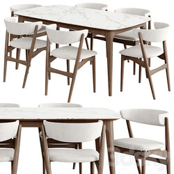 Dinning Set 54 Table Chair 3D Models 